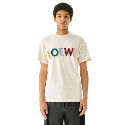 [로에베]Loewe 2020 Mm/Wm Logo Cotton Short Sleeved Tshirts - 로에베 2020 남자 로고 코튼 반팔티 loe0132x.Size(xs - l).화이트