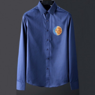 [베르사체]Versace 2019 Mens Medusa Logo Cotton Shirts - 베르사체 2019 남성 메두사 로고 코튼 셔츠 Ver0452x.Size(m - 3xl).블루