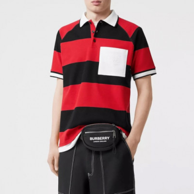 [버버리]Burberry 2019 Mens Logo Cotton Polo Short Sleeved Tshirts - 버버리 2019 남성 로고 코튼 폴로 반팔티 Bur01804x.Size(m - 2xl).레드