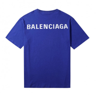 [발렌시아가]Balenciaga 2019 Mm/Wm Logo Cotton Short Sleeved Tshirt - 발렌시아가 2019 남자 로고 오버사이즈 코튼 반팔티 Bal0430x.Size(xs - m).블루