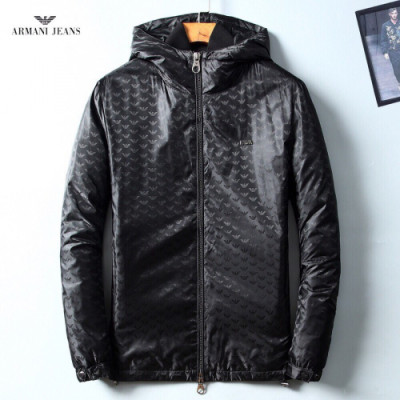 [알마니]Armani 2019 Mens Logo Goose Down Padding - 알마니 2019 남성 로고 캐쥬얼 구스다운 패딩 Arm0525x.Size(m - 3xl).블랙