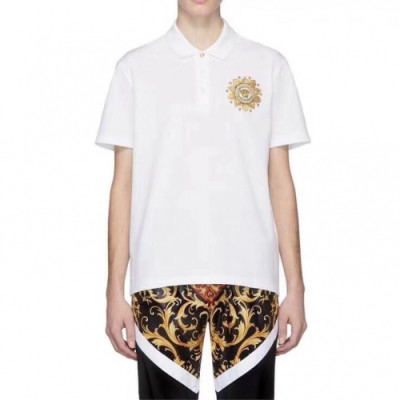 [베르사체]Versace 2019 Mens Logo Cotton Short Sleeved Polo Tshirts - 베르사체 2019 남성 로고 코튼 폴로 반팔티 Ver0461x.Size(m - 3xl).화이트