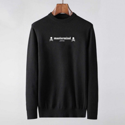 Mastermind Japan Mens Logo Wool Sweater - 마스터마인드 2020 남성 로고 울 스웨터 Mas0049x.Size(m - 3xl).블랙