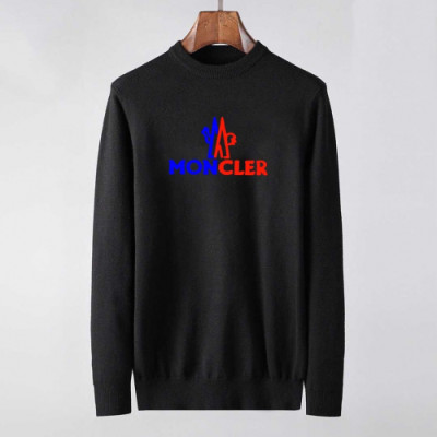 [몽클레어]Moncler 2019 Mens Retro Logo Crew-neck Wool Sweater - 몽클레어 2019 남성 레트로 로고 크루넥 울 스웨터  Moc01319x.Size(m - 3xl).블랙