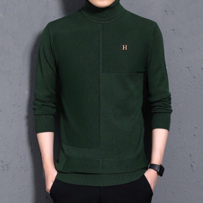 [에르메스]Hermes 2020 Mens Crew-neck Wool Sweater - 에르메스 2020 남성 크루넥 울 스웨터 Her0366x.Size(m - 3xl).3컬러(그린/브라운/네이비)