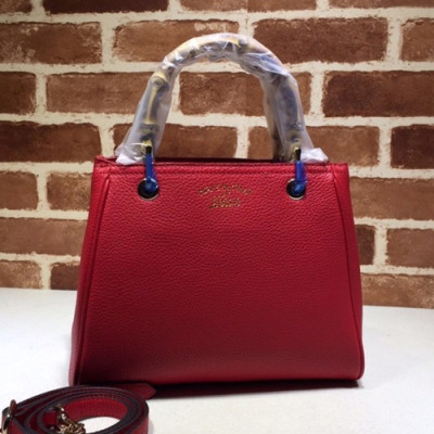 Gucci 2019 Bamboo Handle Tote Shoulder Bag,28CM - 구찌 2019 뱀부 핸들 토트 숄더백 336032,GUB0942 ,28cm,레드