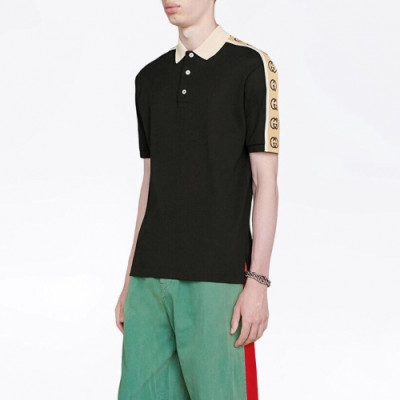 [매장판]Gucci 2020 Mens Logo Cotton Polo Short Sleeved Tshirts - 구찌 2020 남성 로고 폴로 코튼 반팔티 Guc02007x.Size(m - 2xl).2컬러(블랙/화이트)