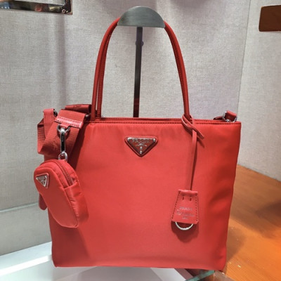 Prada 2019  Nylon Tote Shoulder Shopper Bag,25cm - 프라다 2019 여성용 나일론 토트 숄더 쇼퍼백 ,1BG320-2,25cm,레드