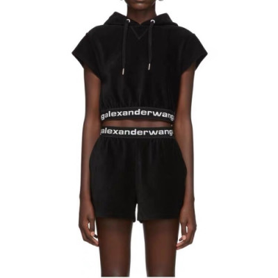 [알렉산더왕]Alexander wang 2020 Womens Logo Velvet Short Pants - 알렉산더왕 2020 여성 로고 벨벳 반바지 Ale0063x.Size(s - l).블랙