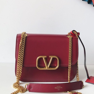 Valentino 2019 Leather Garavani Vsling Shoudler Cross Bag,21CM - 발렌티노 2019 레더 가라바니 브이슬링 숄더 크로스백,VTB0932,21CM,와인