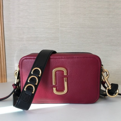 Mark Jacobs 2019 Leather Women Camera Shoulder Bag,21cm - 마크제이콥스 2019 레더 여성용 카메라 숄더백,MJB0142,21cm,와인