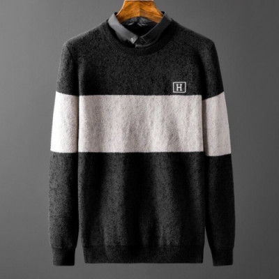 [에르메스]Hermes 2020 Mens Crew-neck Wool Sweater - 에르메스 2020 남성 크루넥 울 스웨터 Her0374x.Size(m - 4xl).블랙