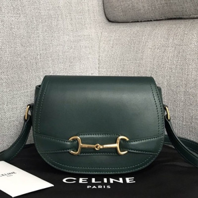 Celine 2019 Crecy Leather Women Shoulder Bag,17CM - 셀린느 2019 크레시 레더 여성용 숄더백 ,191363-1,17CM,다크그린