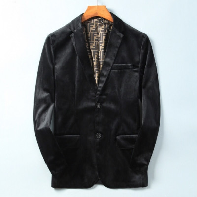 [매장판]Fendi 2020 Mens Classic Velvet Suit Jackets - 펜디 2020 남성 클래식 벨벳 슈트 자켓 Fen0523x.Size(m - 3xl).블랙