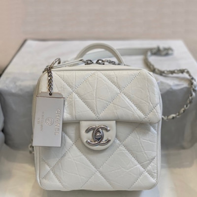 Chanel 2019 Leather Chain Tote Shoulder Cross Bag,17CM - 샤넬 2019 여성용 레더 체인 토트 숄더 크로스백,CHAB1399,17CM,화이트