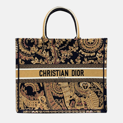 Dior 2019 Woman Canvas Book Tote Shopper Bag,41.5CM - 디올 2019 여성용 캔버스 북 토트 쇼퍼백 DIOB0501,41.5CM,옐로우