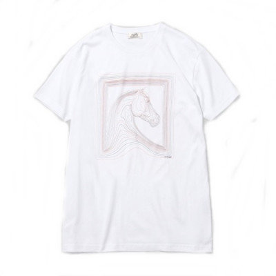 Hermes 2020 Mens Crew-neck Silket Short Sleeved Tshirts - 에르메스 2020 남성 크루넥 실켓 반팔티 Her0383x.Size(m - 2xl).화이트