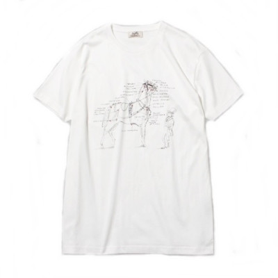 Hermes 2020 Mens Crew-neck Silket Short Sleeved Tshirts - 에르메스 2020 남성 크루넥 실켓 반팔티 Her0386x.Size(m - 2xl).화이트