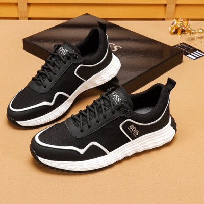 Hugo Boss 2019 Mens Leather Running Shoes - 휴고보스 2019 남성용 레더 런닝 슈즈 HUGS0027.Size(240 - 270).블랙