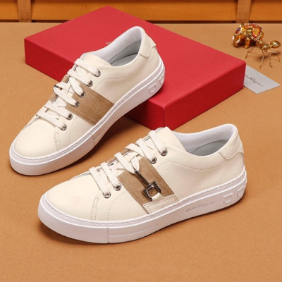 Ferragamo 2019 Mens Leather Sneakers - 페라가모 2019 남성용 레더 스니커즈, FGMS00127,Size(240 - 270).화이트