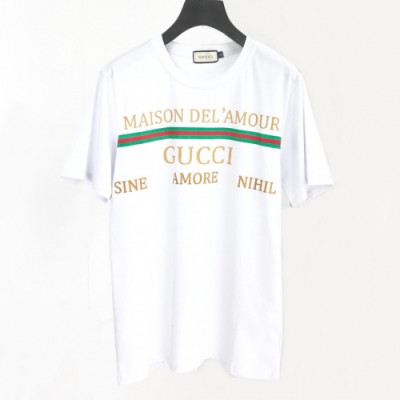 [매장판]Gucci 2020 Mm/Wm Logo Silket Short Sleeved Tshirts - 구찌 2020 남자 로고 실켓  반팔티 Guc02103x.Size(s - 2xl).화이트