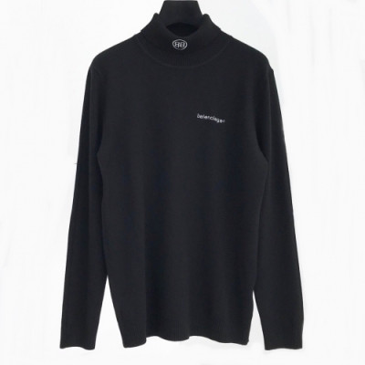 [발렌시아가]Balenciaga 2019 Mm/Wm Logo Turtle-neck Sweaters - 발렌시아가 2019 남자 로고 터틀넥 스웨터 Bal0477x.Size(m - 2xl).블랙