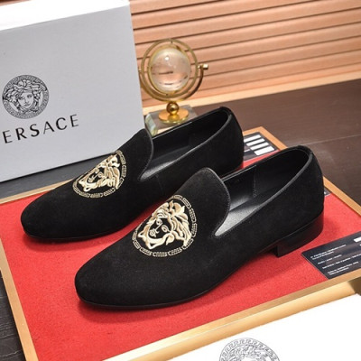 Versace 2020 Mens Leather Loafer - 베르사체 2020 남성용 레더 로퍼 VERS0303,Size(240 - 270).블랙