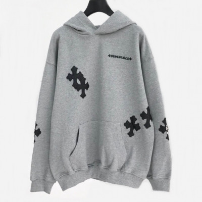 [크롬하츠]Chrom Hearts 2020 Mens Logo Cotton Hoodie - 크롬하츠 2020 남성 로고 코튼 기모 후디 Chr0111x.Size(s - xl).그레이