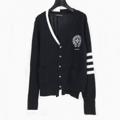 [크롬하츠]Chrome Hearts 2020 Mens V-neck Oversize Knit Cardigan - 크롬하츠 2020 남성 브이넥  오버사이즈 니트 가디건 Chr0113x.Size(m - 2xl).블랙