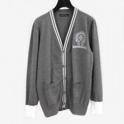 [크롬하츠]Chrome Hearts 2020 Mens V-neck Oversize Knit Cardigan - 크롬하츠 2020 남성 브이넥  오버사이즈 니트 가디건 Chr0116x.Size(m - 2xl).그레이