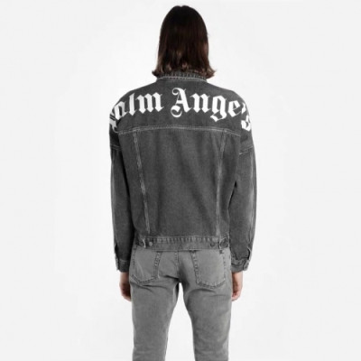 [매장판]Palm Angels 2020 Mens Logo Denim Jackets - 팜 엔젤스 2020 남성 로고 데님 자켓 Palm0106x.Size(s - xl).블랙