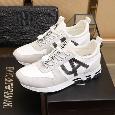 Armani 2020 Mens Leather Sneakers  - 알마니 2020 남성용 레더 스니커즈 ARMS0183,Size(240 - 270).화이트