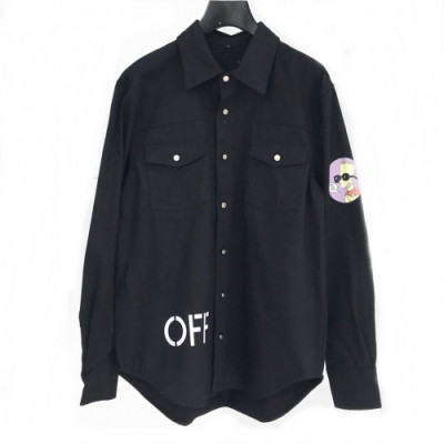 [오프화이트]Off white 2020 Mens Basic Logo Denim Tshirts - 오프화이트 2020 남성 베이직 로고 오버사이즈 데님 셔츠 Off0378x.Size(m - xl).블랙