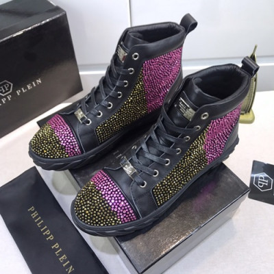 Philipp plein 2020 Mens Leather Sneakers  - 필립플레인 2020 남성용 레더 스니커즈 PPS0185,Size(240 - 270).블랙