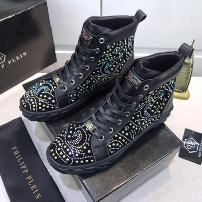 Philipp plein 2020 Mens Leather Sneakers  - 필립플레인 2020 남성용 레더 스니커즈 PPS0186,Size(240 - 270).블랙