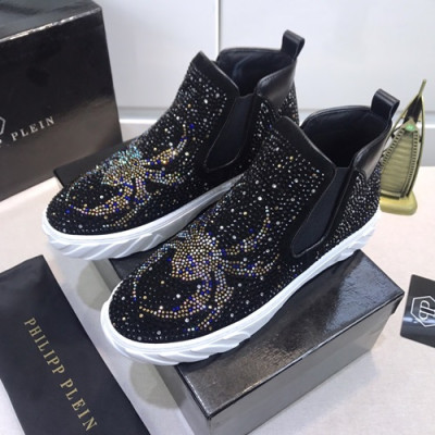 Philipp plein 2020 Mens Leather Sneakers  - 필립플레인 2020 남성용 레더 스니커즈 PPS0193,Size(240 - 270).블랙