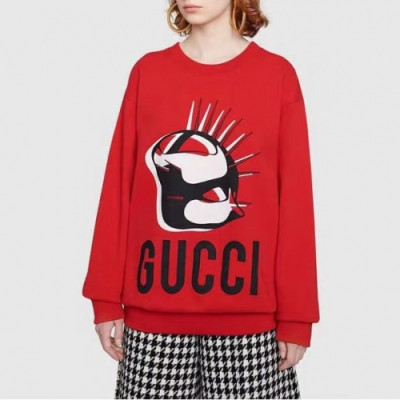 [구찌]Gucci 2020 Mm/Wm Logo Crew-neck Cotton Oversize Tshirts - 구찌 2020 남자 로고 코튼 크루넥 코튼 오버사이즈 긴팔티 Guc02198x.Size(xs - l).레드