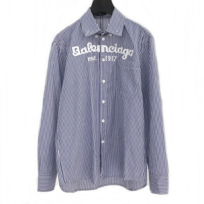 [발렌시아가]Balenciaga 2020 Mens Logo Cotton Tshirts - 발렌시아가 2020 남성 로고 코튼 셔츠 Bal0534x.Size(m - xl).블루