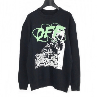 [오프화이트]Off-white 2020 Mens Basic Crew-neck Sweaters - 오프화이트 2020 남성 베이직 크루넥 스웨터 Off0385x.Size(s - 2xl).블랙