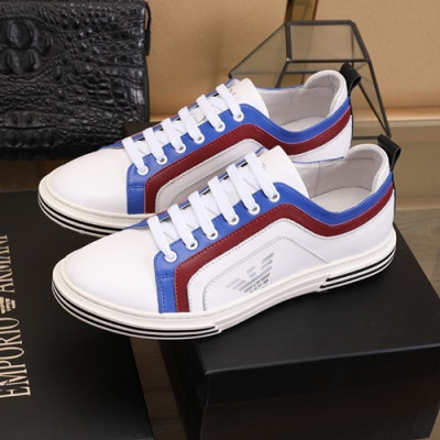 Armani 2020 Mens Leather Sneakers  - 알마니 2020 남성용 레더 스니커즈 ARMS0227,Size(240 - 270).화이트