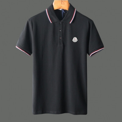 [매장판]Moncler 2020 Mens Logo Cotton Short Sleeved Polo Tshirts - 몽클레어 2020 남성 로고 코튼 폴로 반팔티 Moc01494x.Size(m - 3xl).블랙