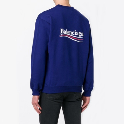 [발렌시아가]Balenciaga 2020 Mens Logo Crew-neck Cotton Oversize Tshirts - 발렌시아가 2020 남성 로고 크루넥 코튼 오버사이즈 맨투맨 Bal0537x.Size(xs - l).블루