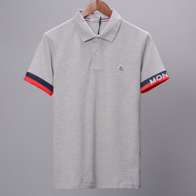 [매장판]Moncler 2020 Mens Logo Cotton Short Sleeved Polo Tshirts - 몽클레어 2020 남성 로고 코튼 폴로 반팔티 Moc01503x.Size(s - 2xl).그레이