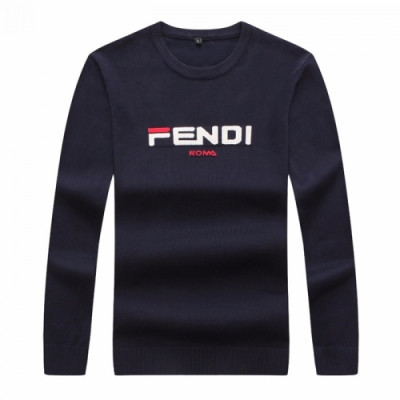 [펜디]Fendi 2020 Mens Logo Crew-neck Wool Sweaters - 펜디 2020 남성 로고 크루넥 울 스웨터 Fen0585x.Size(l - 4xl).네이비