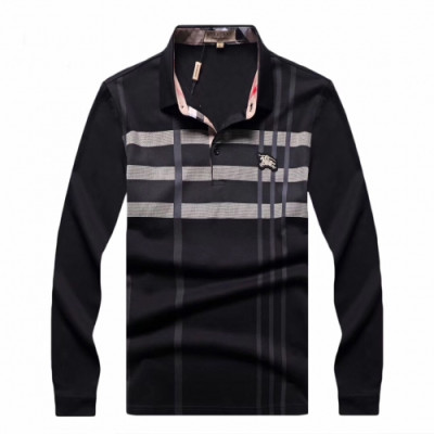 [버버리]Burberry 2020 Mens Logo Casual Cotton Polo Tshirts - 버버리 2020 남성 로고 캐쥬얼 코튼 폴로 맨투맨 Bur02179x.Size(m - 3xl).블랙