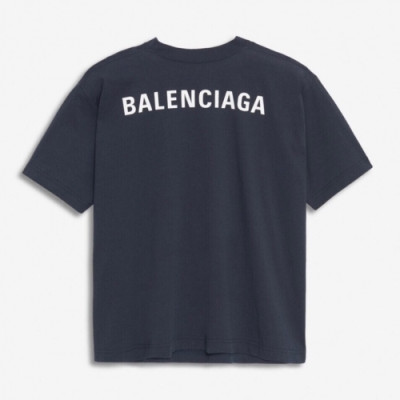 [발렌시아가]Balenciaga 2019 Mm/Wm Logo Cotton Short Sleeved Tshirt - 발렌시아가 2019 남자 로고 오버사이즈 코튼 반팔티 Bal0559x.Size(xs - l).네이비