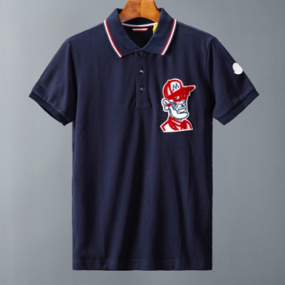 [매장판]Moncler 2020 Mens Logo Cotton Short Sleeved Polo Tshirts - 몽클레어 2020 남성 로고 코튼 폴로 반팔티 Moc01520x.Size(m - 3xl).네이비