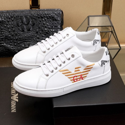 Armani 2020 Mens Leather Sneakers  - 알마니 2020 남성용 레더 스니커즈 ARMS0263,Size(240 - 270).화이트