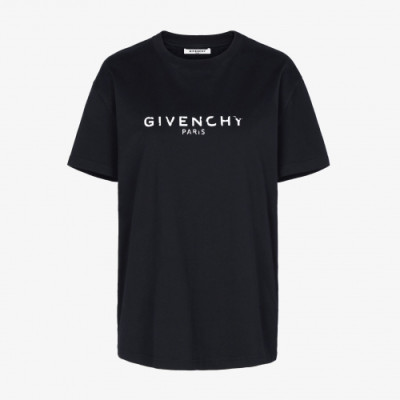 [지방시]Givenchy 2020 Mm/Wm Logo Cotton Crew-neck Short Sleeved Tshirts - 지방시 2020 남성 로고 코튼 크루넥 반팔티 Giv0360x.Size(s - l). 블랙