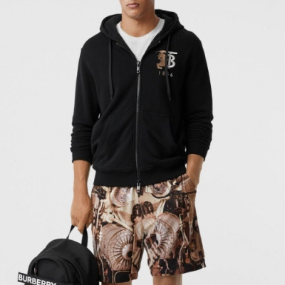 [버버리]Burberry 2020 Mm/Wm Logo Casual Cotton Zip-up Hoodie - 버버리 2020 남자 로고 캐쥬얼 코튼 집업 후디 Bur02267x.Size(m - 3xl).블랙